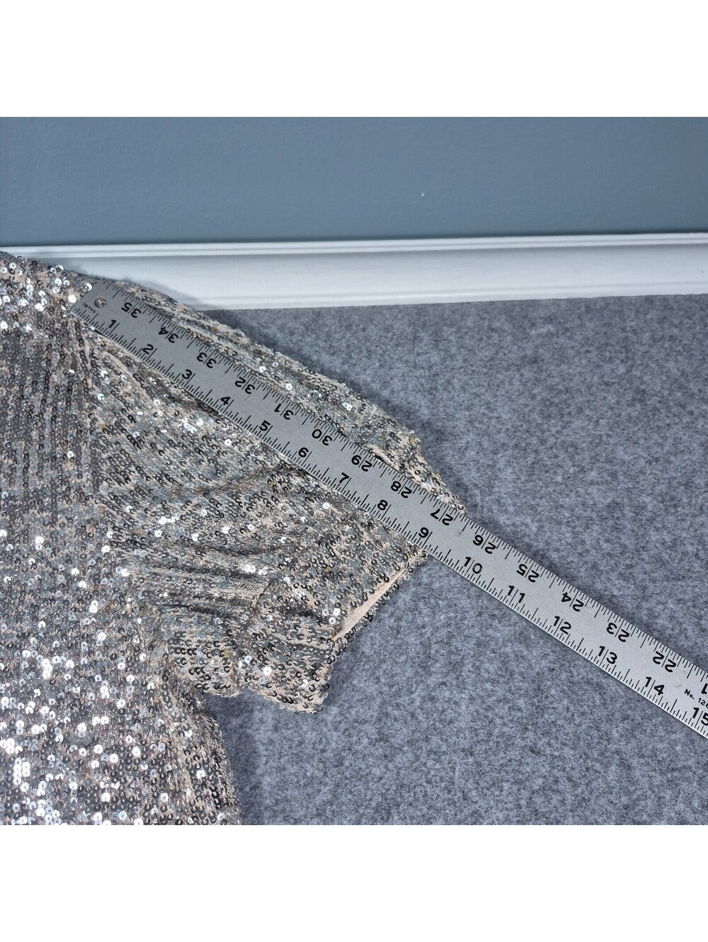 Cable & Gauge Champain Sequin Cocktail Holiday Dress Midi Sz M Sophiscated - Picture 8 of 16